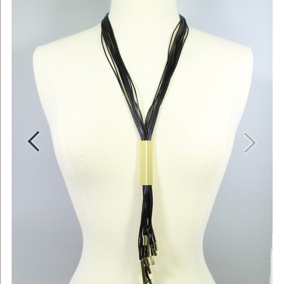 LONG MULTI-STRAND CORD FRINGE NECKLACE - Picture 2 of 5